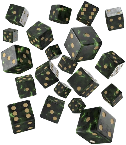 Full Pack of D6s: Bottle green & Gold