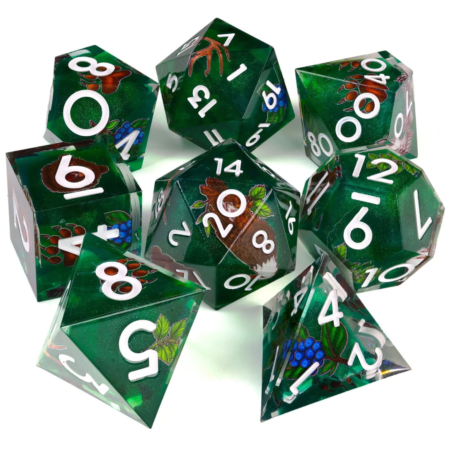 Baron of Dice The Druid | 8-Piece RPG Set | Baron's Signature Series – 8-teiliges RPG-Würfelset