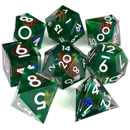Baron of Dice The Druid | 8-Piece RPG Set | Baron's Signature Series – 8-teiliges RPG-Würfelset