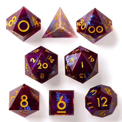 Baron of Dice The Warlock | 8-Piece RPG Set | Baron's Signature Series – 8-teiliges RPG-Würfelset