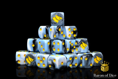 Baron of Dice Snow Direwolf – 25 runde Würfel für Sci-Fi Wargaming