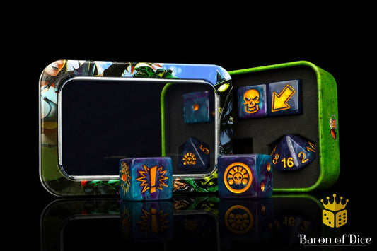Baron of Dice Tanzanite – Natives – 7-teiliges Würfelset für Bloody Football