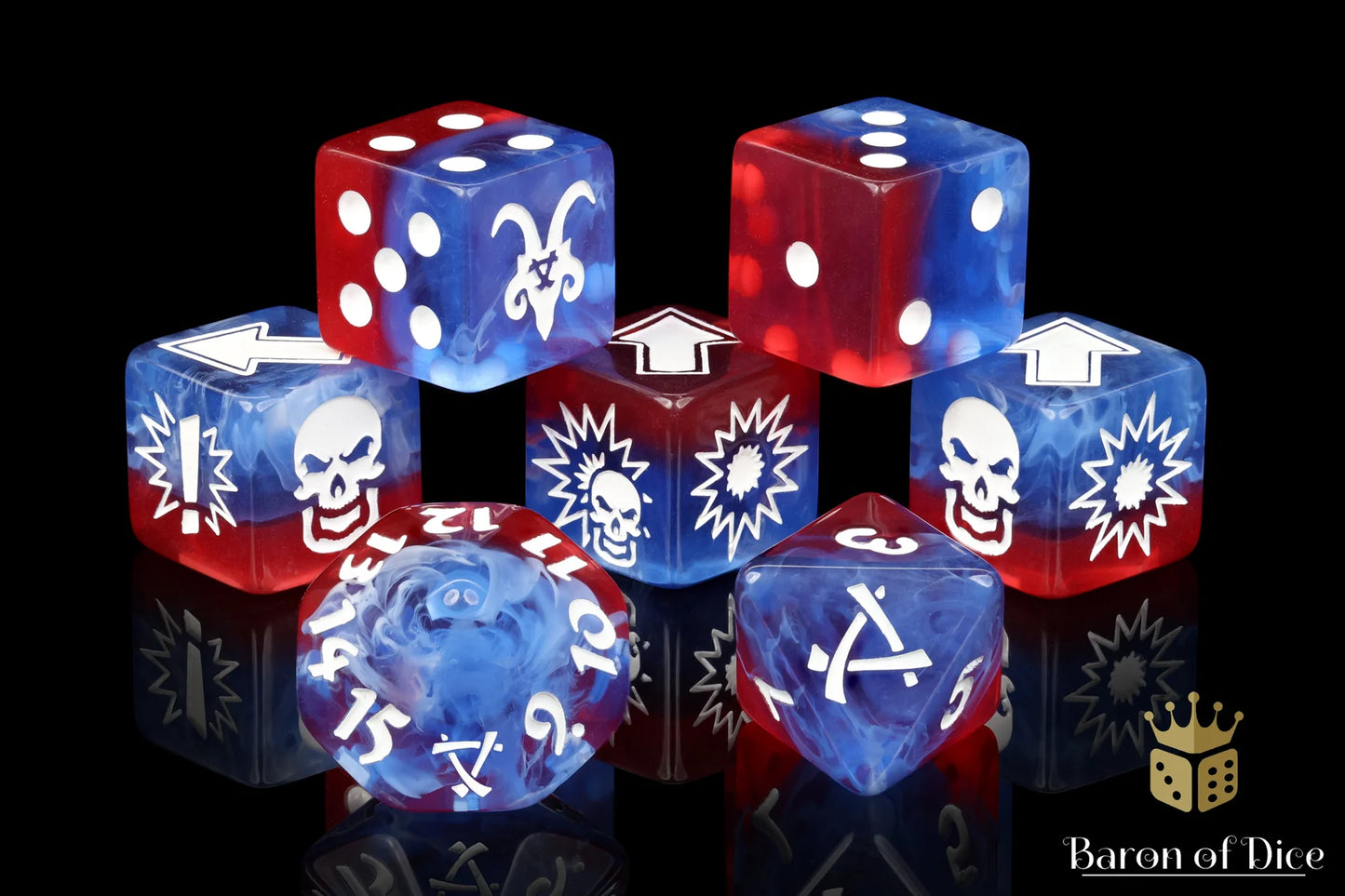 Baron of Dice Revolution – Rat men – 7-teiliges Würfelset für Bloody Football