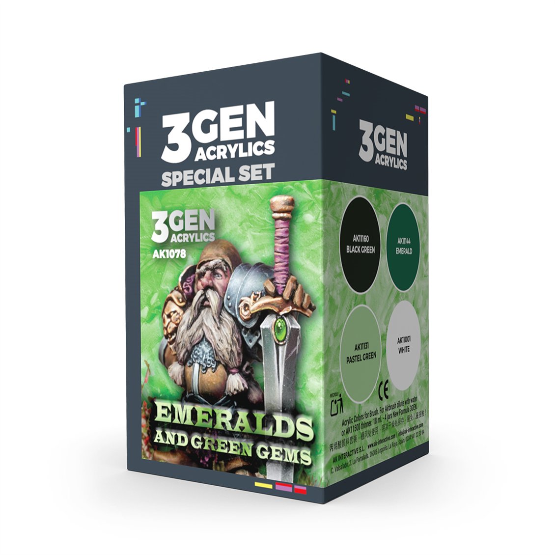 AK Interactive Wargame Color Set Emeralds and Green Gems 3rd Generation AK-1078 - 4 x 17 ml