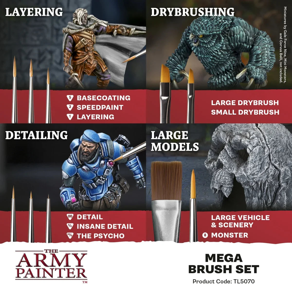 The Army Painter Mega Brush Set 2025 – 10 Modellbaupinsel