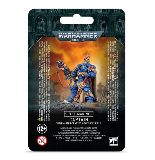 Miniatur eines Space Marine Captains mit schwerem Boltgewehr