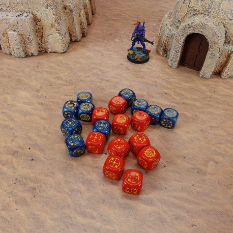 Crosshairs Compact D6: Cobalt&Red Würfel Dice