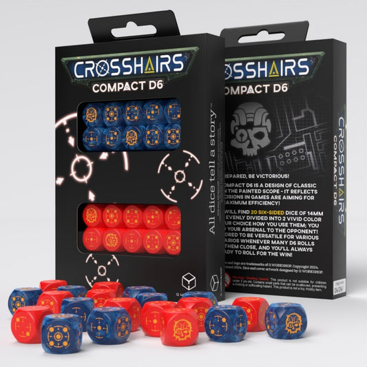Crosshairs Compact D6: Cobalt&Red Würfel Dice