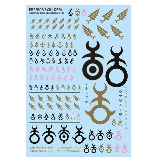 Emperor's Children Transfer Sheet Decal Sheet Abziehbilder CSM Warhammer 40k