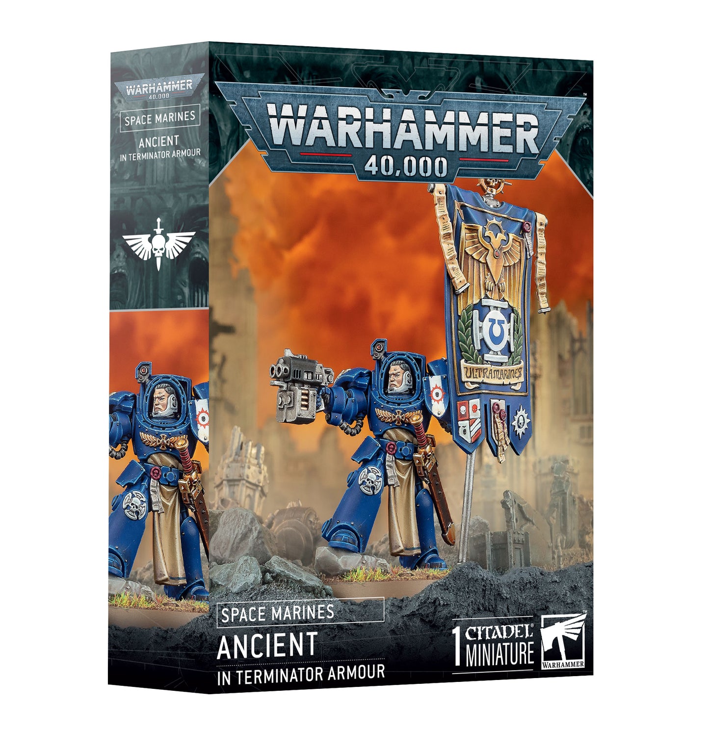 Warhammer 40k Ancient Terminator Armour Standartenträger Space Marines Neu 48...