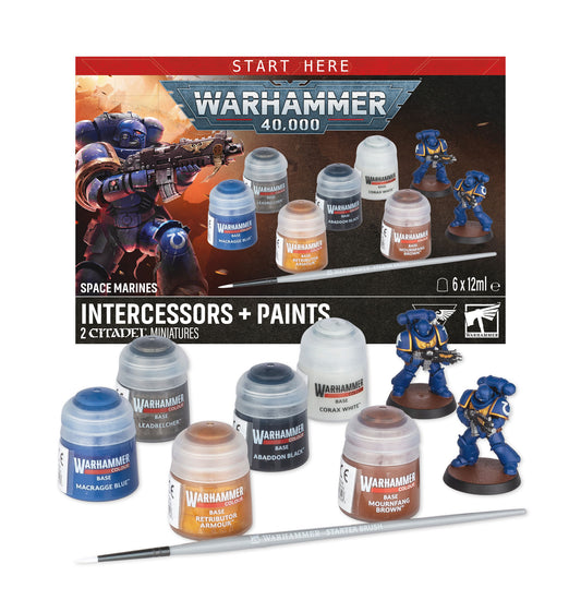 Warhammer 40.000 Space Marines: Intercessors + Farben-Set