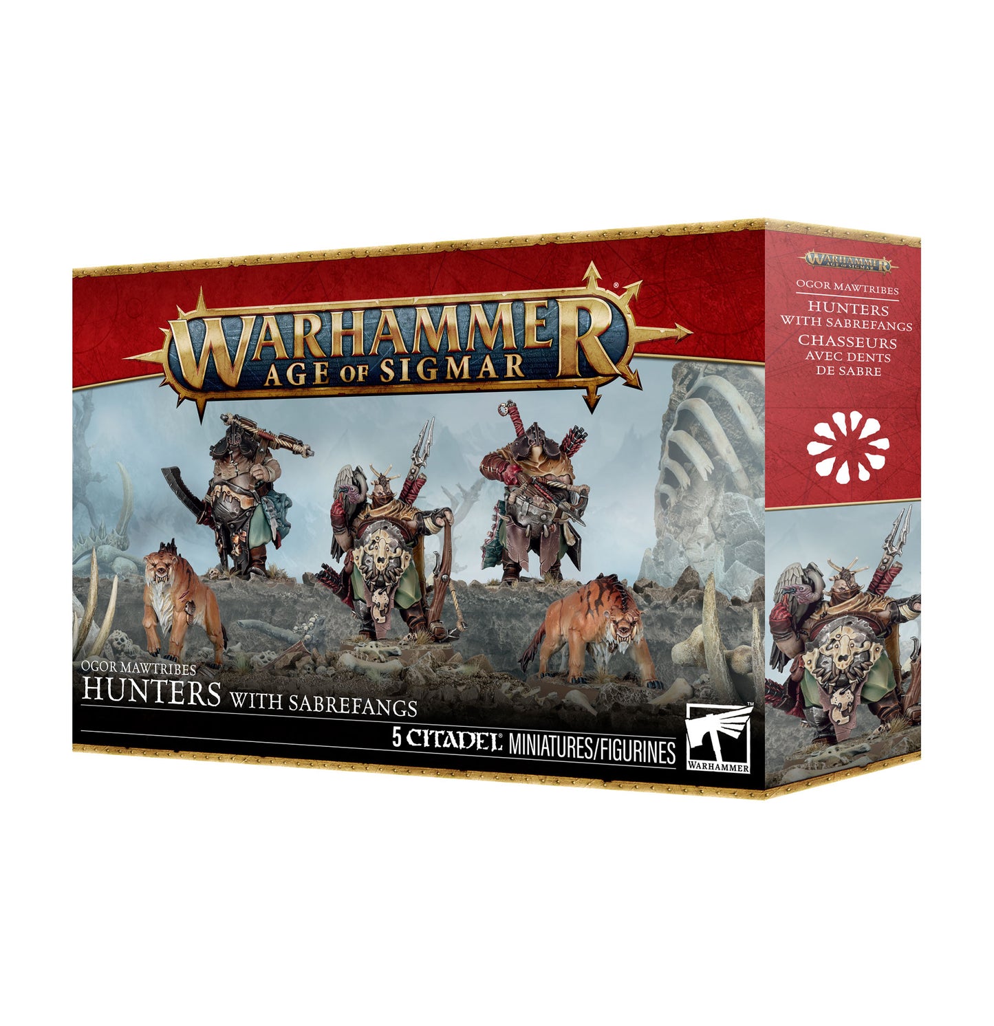 Warhammer Age of Sigmar Ogor Mawtribes Jäger mit Säbelzähnen Miniaturen