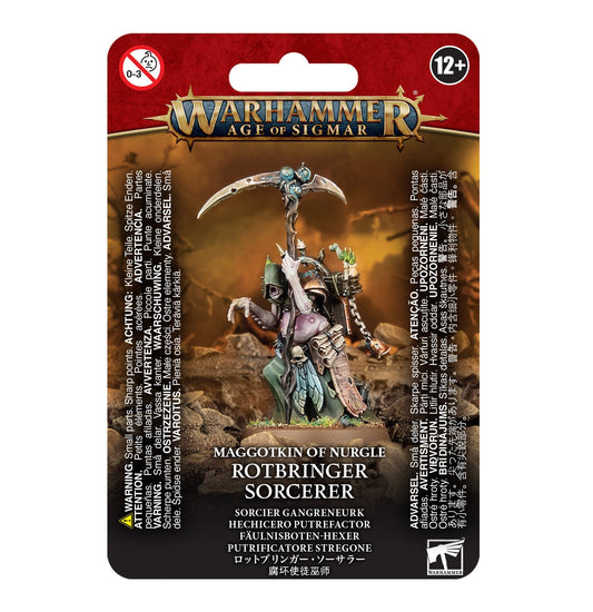 Miniatur des Maggotkin of Nurgle Fäulnisboten-Hexers