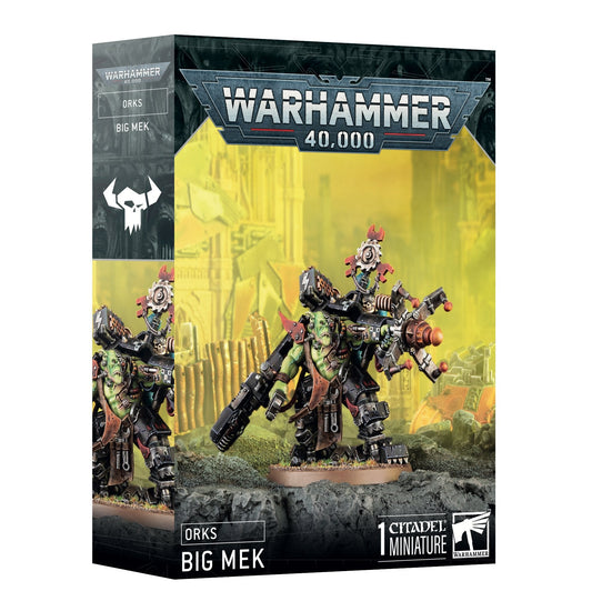 Miniatur eines Orks Mekboss aus Warhammer