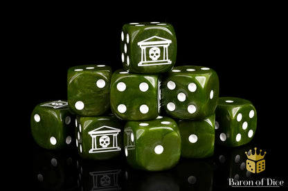 Baron of Dice Military Gate – Green – 25 runde Würfel für Sci-Fi Wargaming