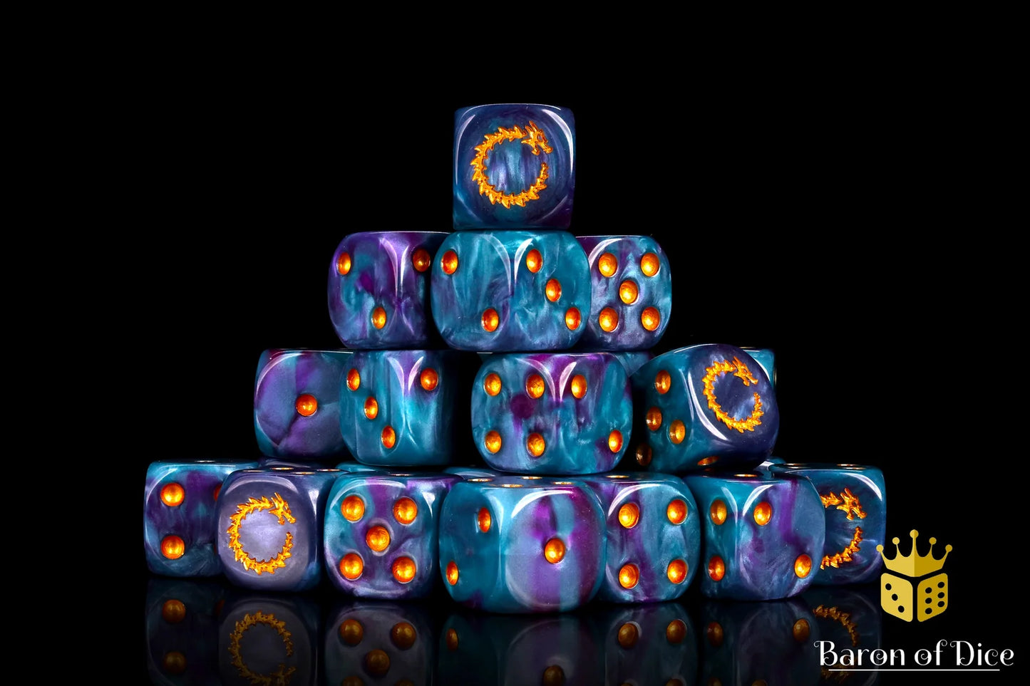 Baron of Dice Infinity Dragon – 25 runde Würfel für Sci-Fi Wargaming
