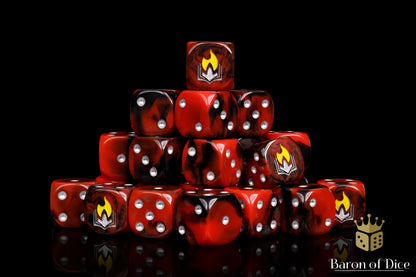 Baron of Dice Scorched Book – 25 runde Würfel für Sci-Fi Wargaming