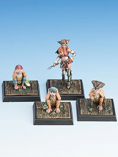 Freebooter Miniatures Miss Monkeypenny & Affen Neu PIR 038