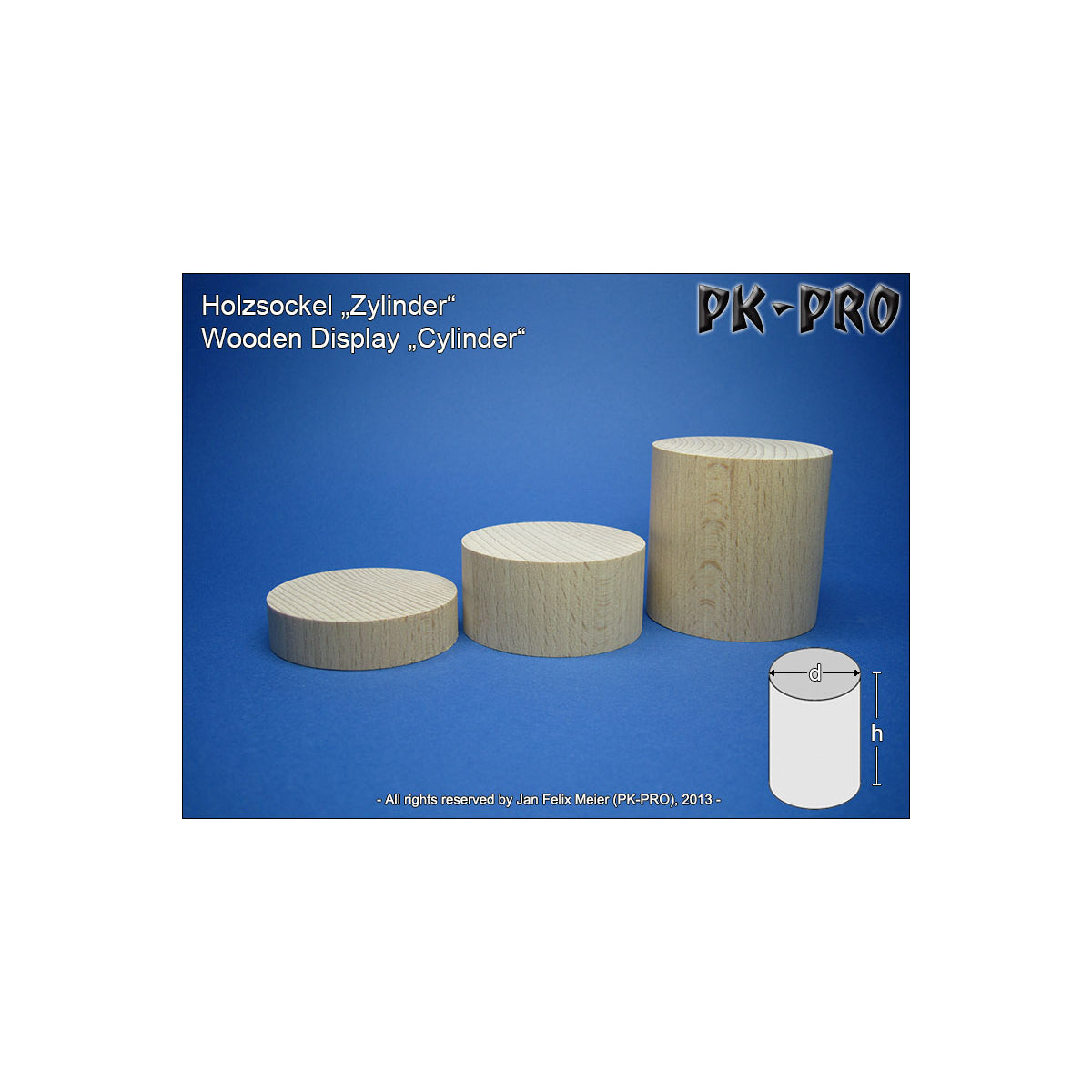 PK-PRO Holzsockel Zylinder 30 x 30 mm