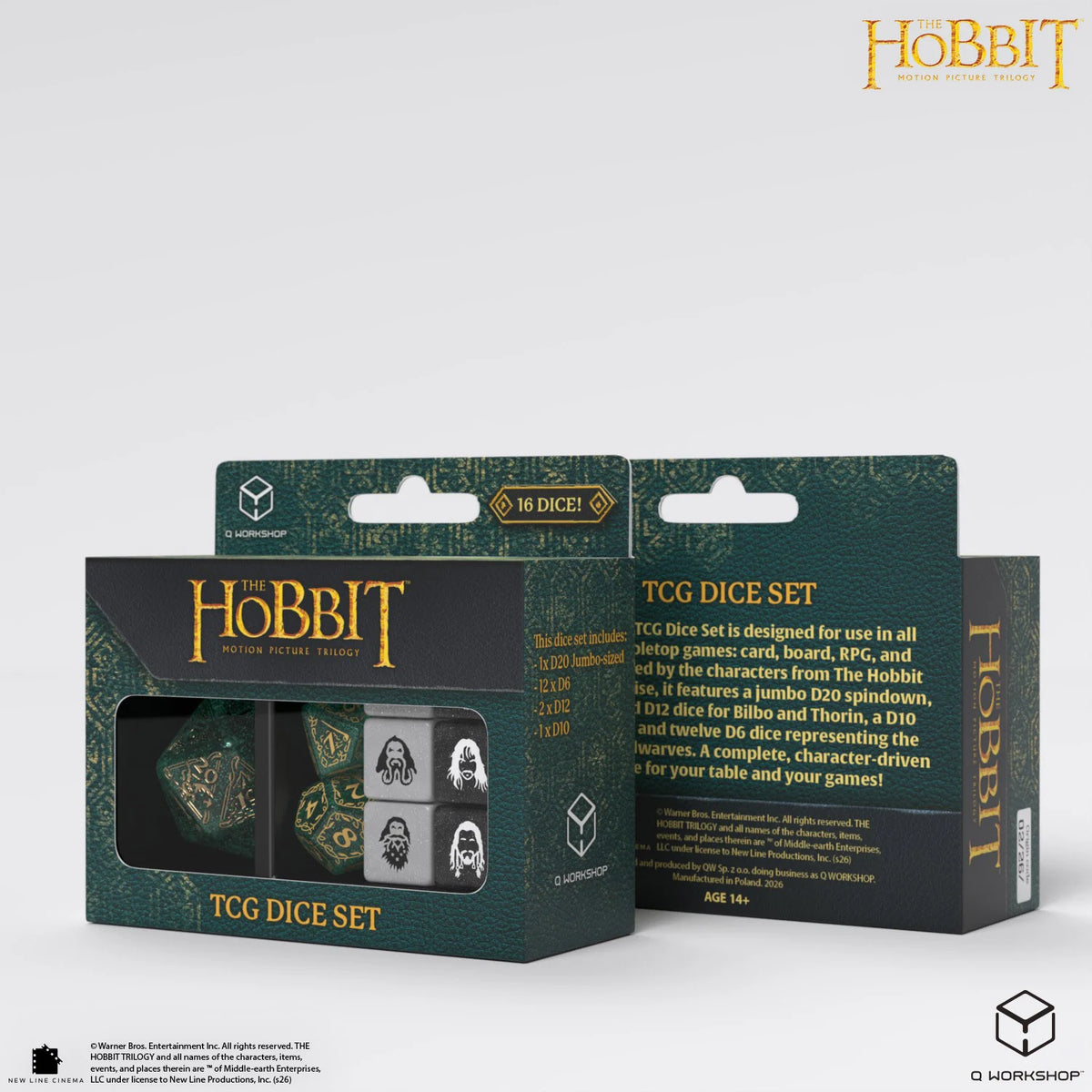 Q Workshop – The Hobbit: TCG Dice Set Verdant Grove (16 Würfel)