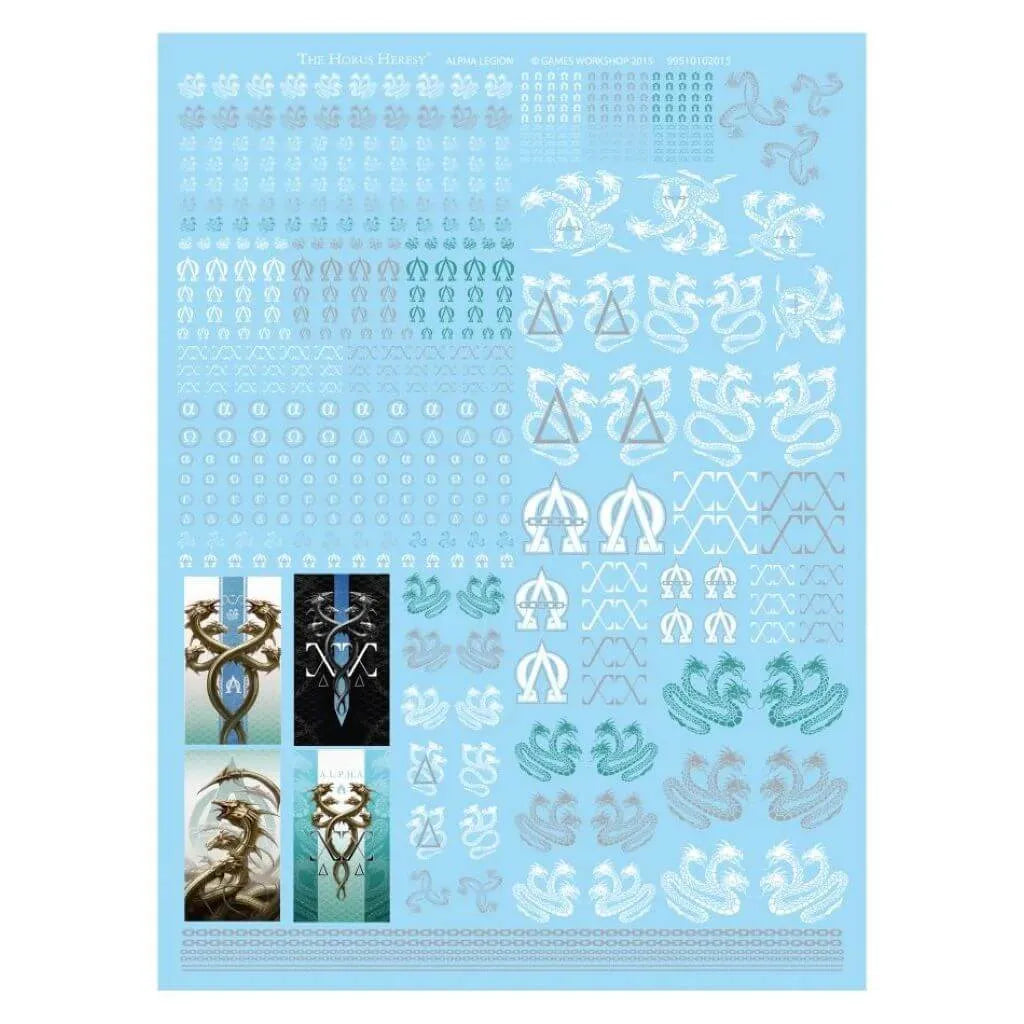 Warhammer 40,000 Alpha Legion Decals Transfer Abziehbilder Horus Heresy